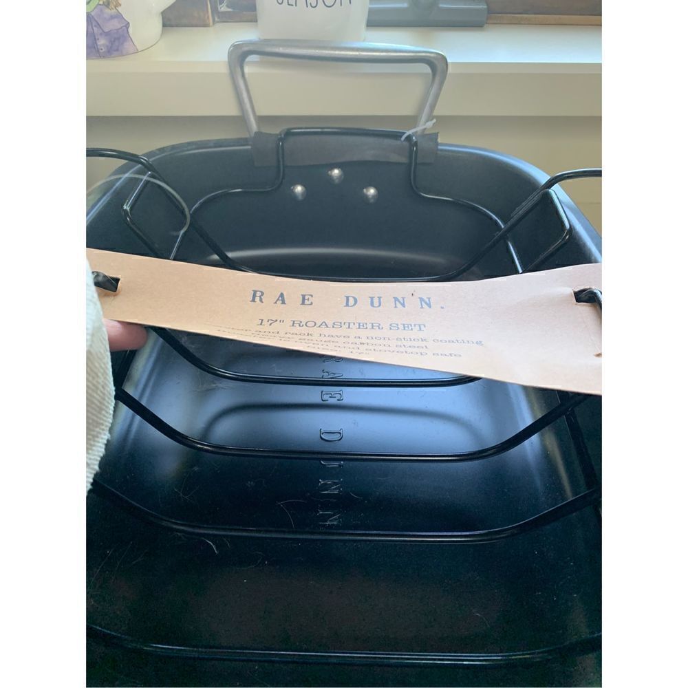 Rae Dunn Non-stick Roaster Set 17” Roast - Picture 3 of 4